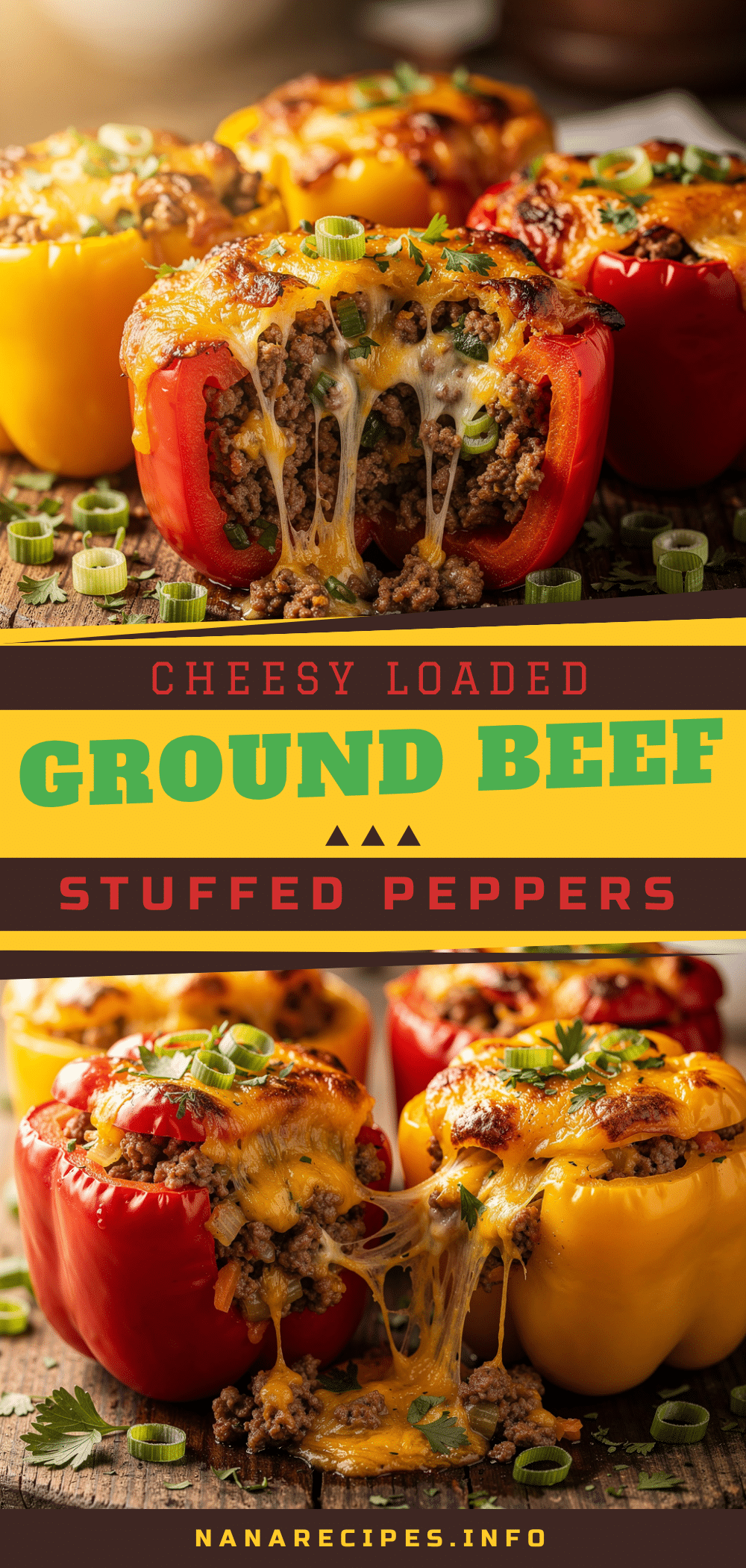 cheesy ground beef stuffed bell peppers recipe