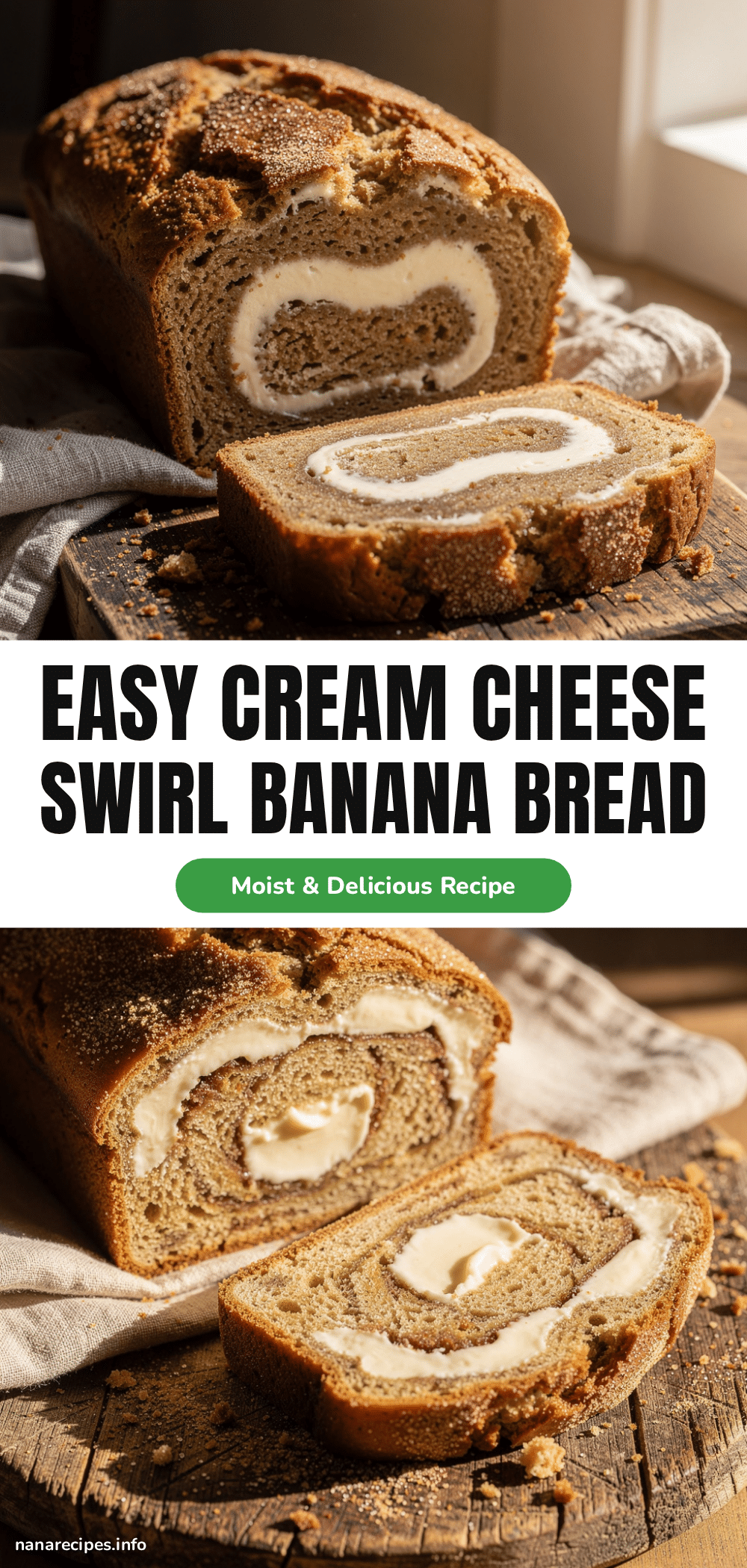 cream cheese swirl banana bread recipe