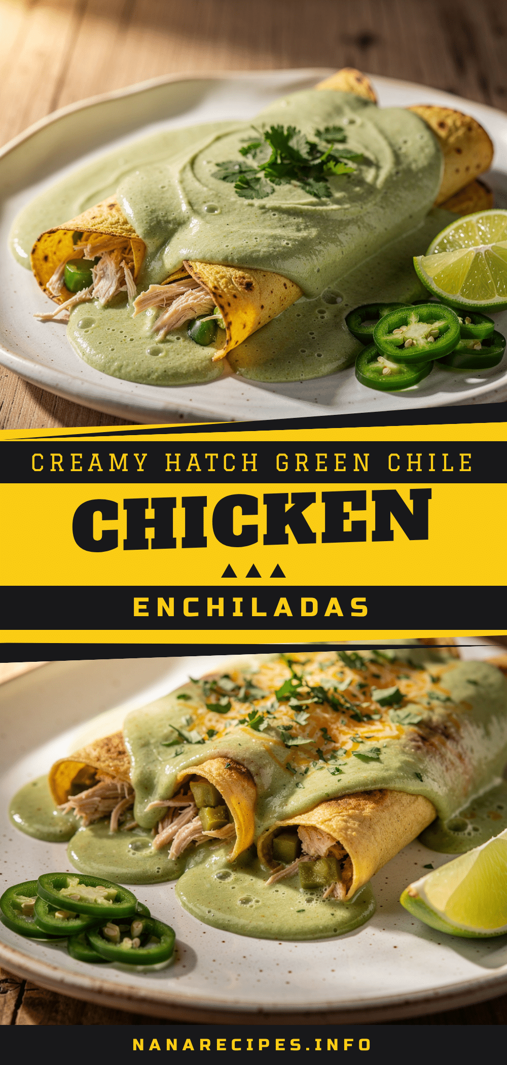 creamy Hatch green chile chicken enchiladas recipe