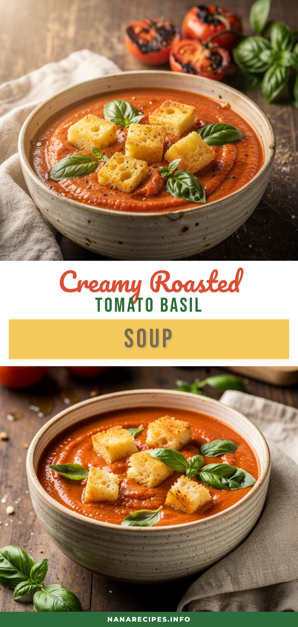 creamy roasted tomato basil soup recipe