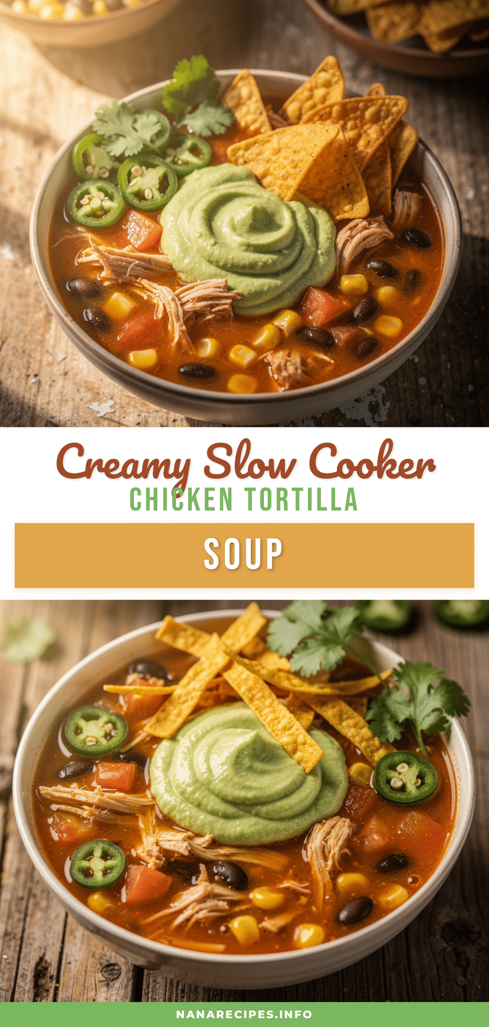 creamy slow cooker chicken tortilla soup recipe