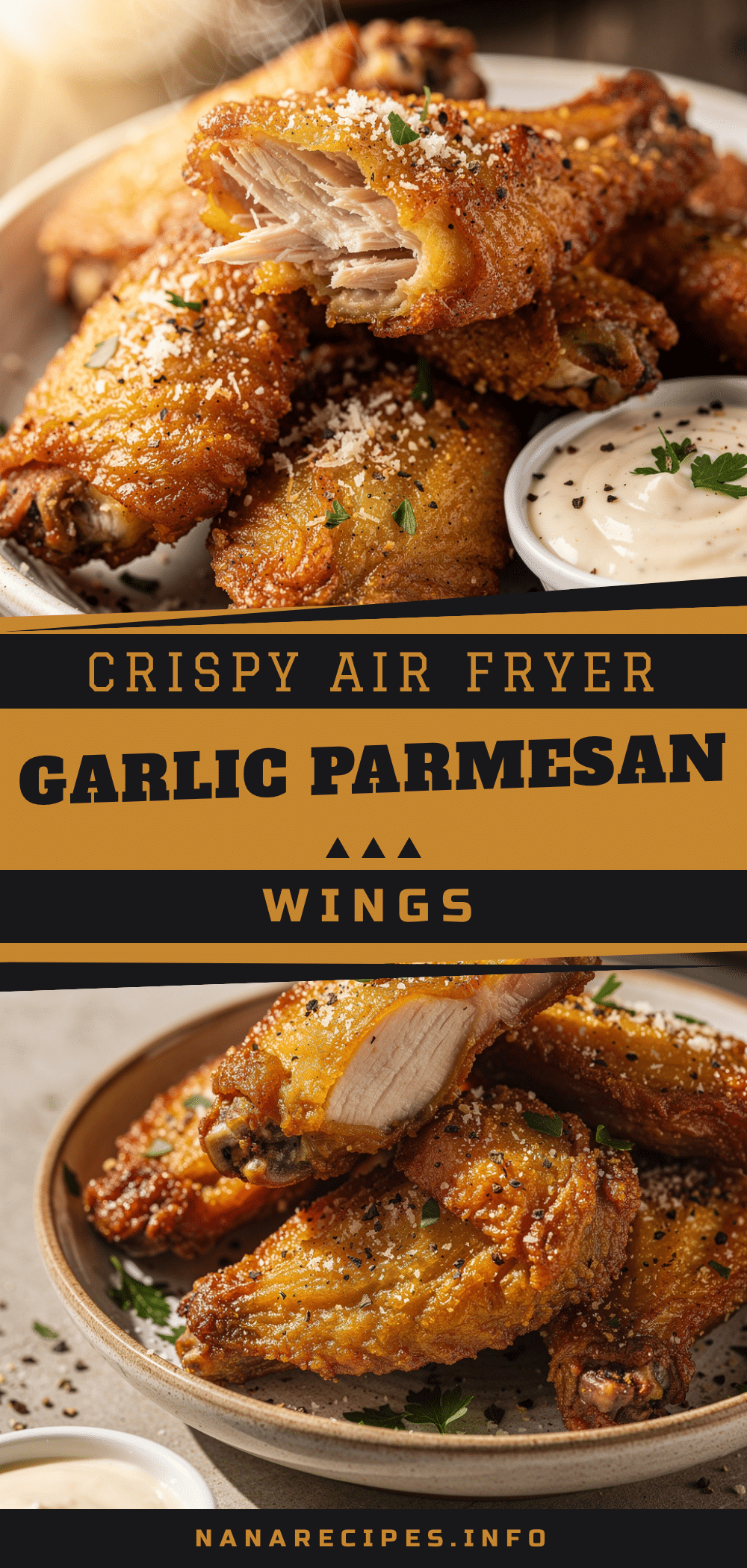 crispy air fryer garlic parmesan wings recipe