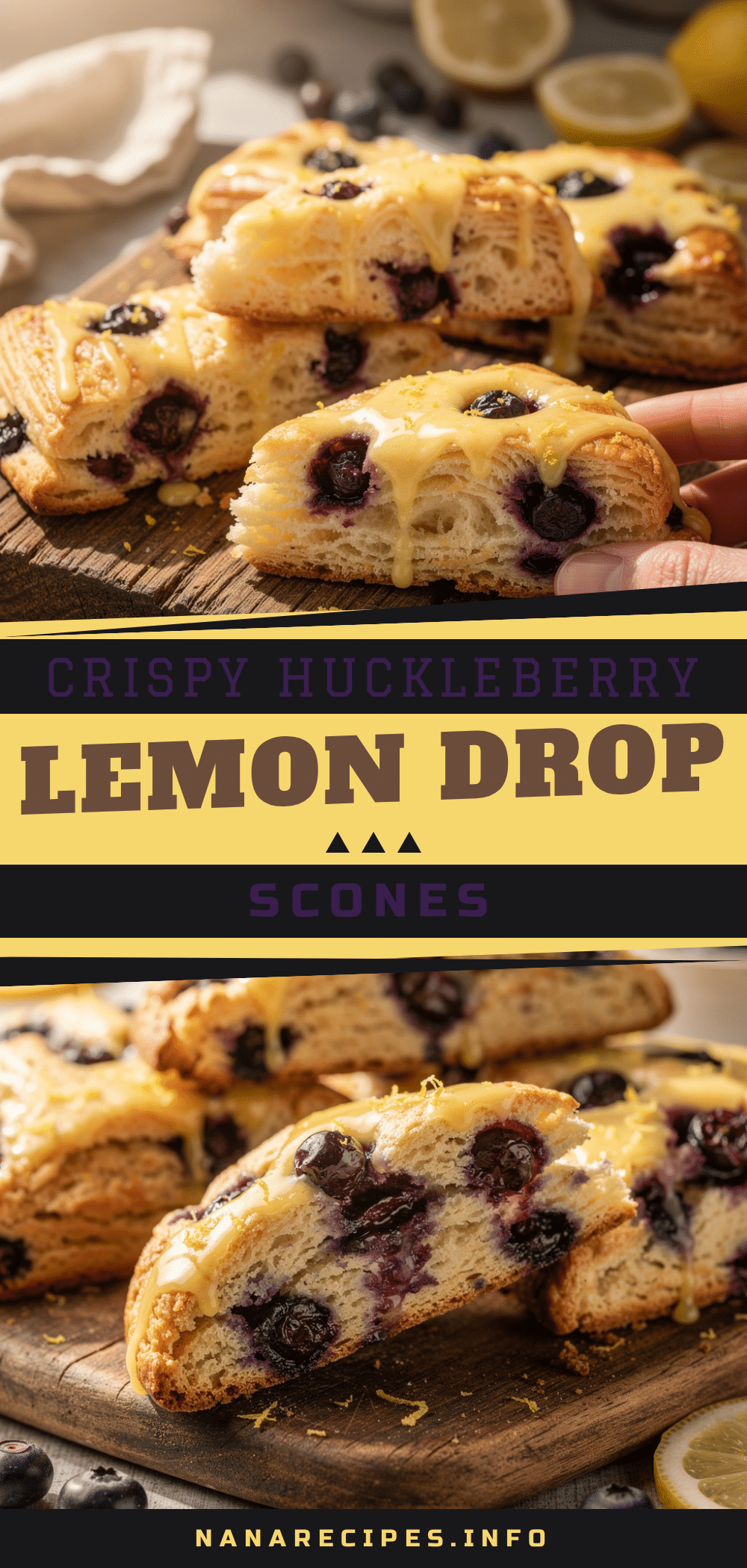 Crispy Huckleberry Lemon Drop Scones recipe