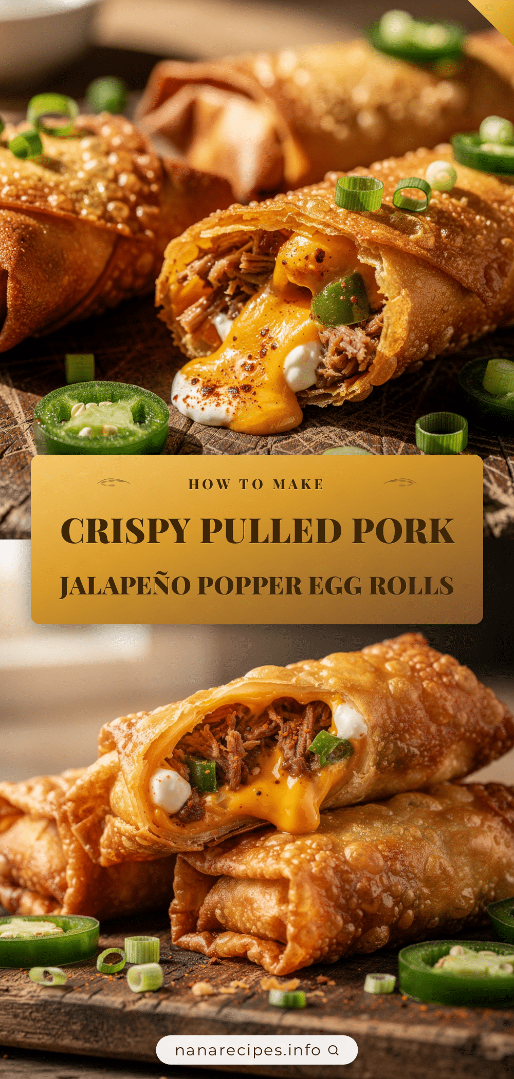 crispy pulled pork jalapeño popper egg rolls recipe