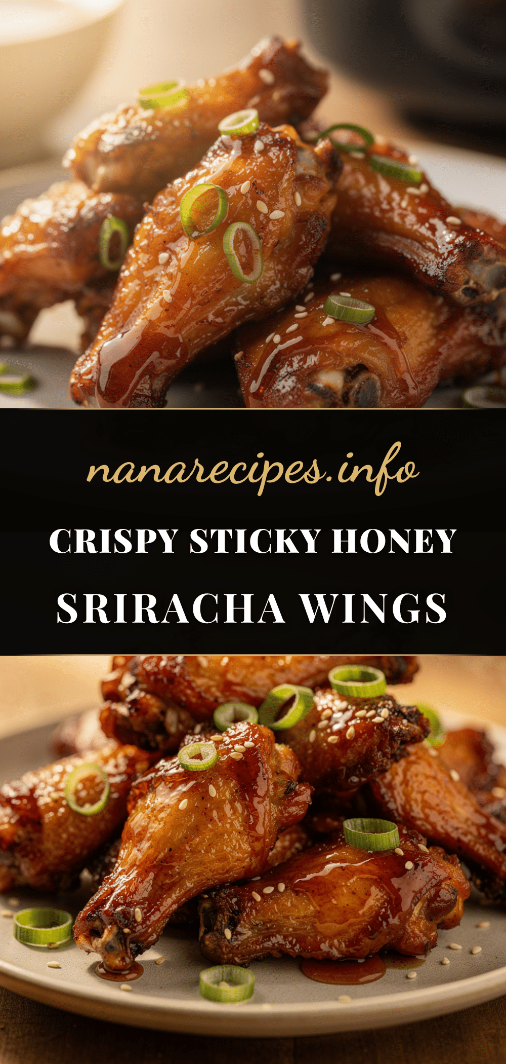 crispy sticky honey sriracha chicken wings air fryer recipe