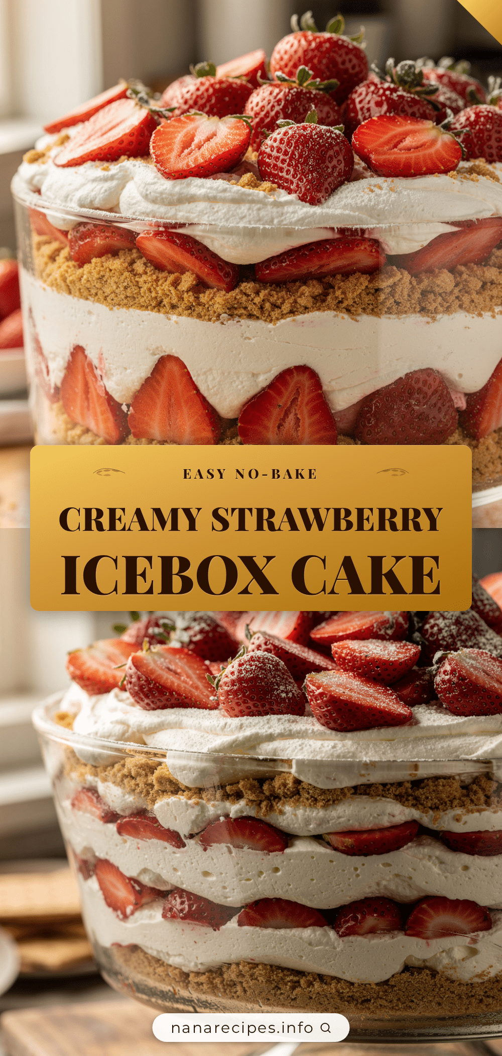 easy no-bake strawberry icebox cake recipe