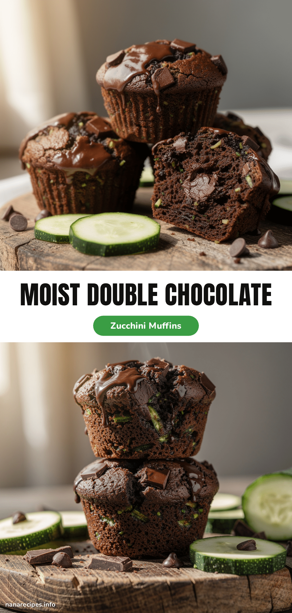 healthy double chocolate zucchini muffins recipe