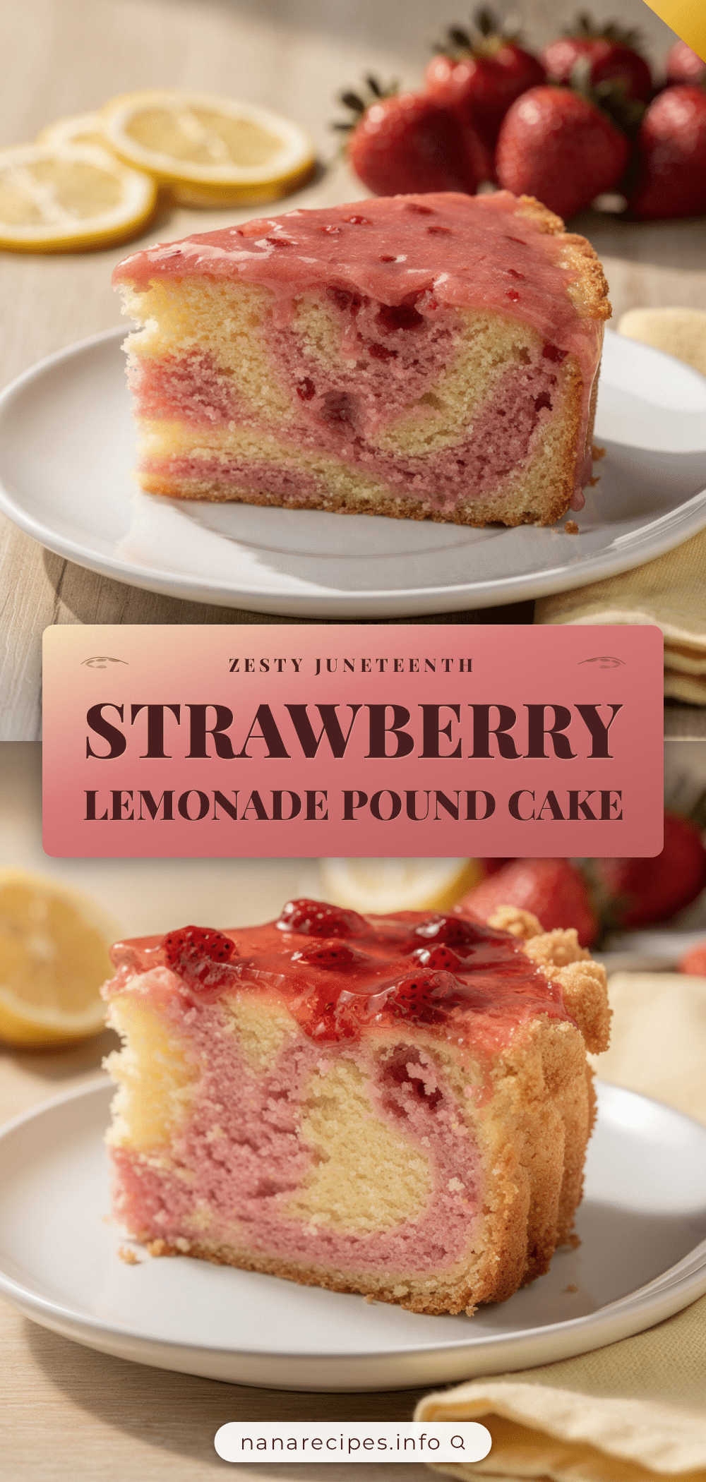 Juneteenth strawberry lemonade pound cake recipe