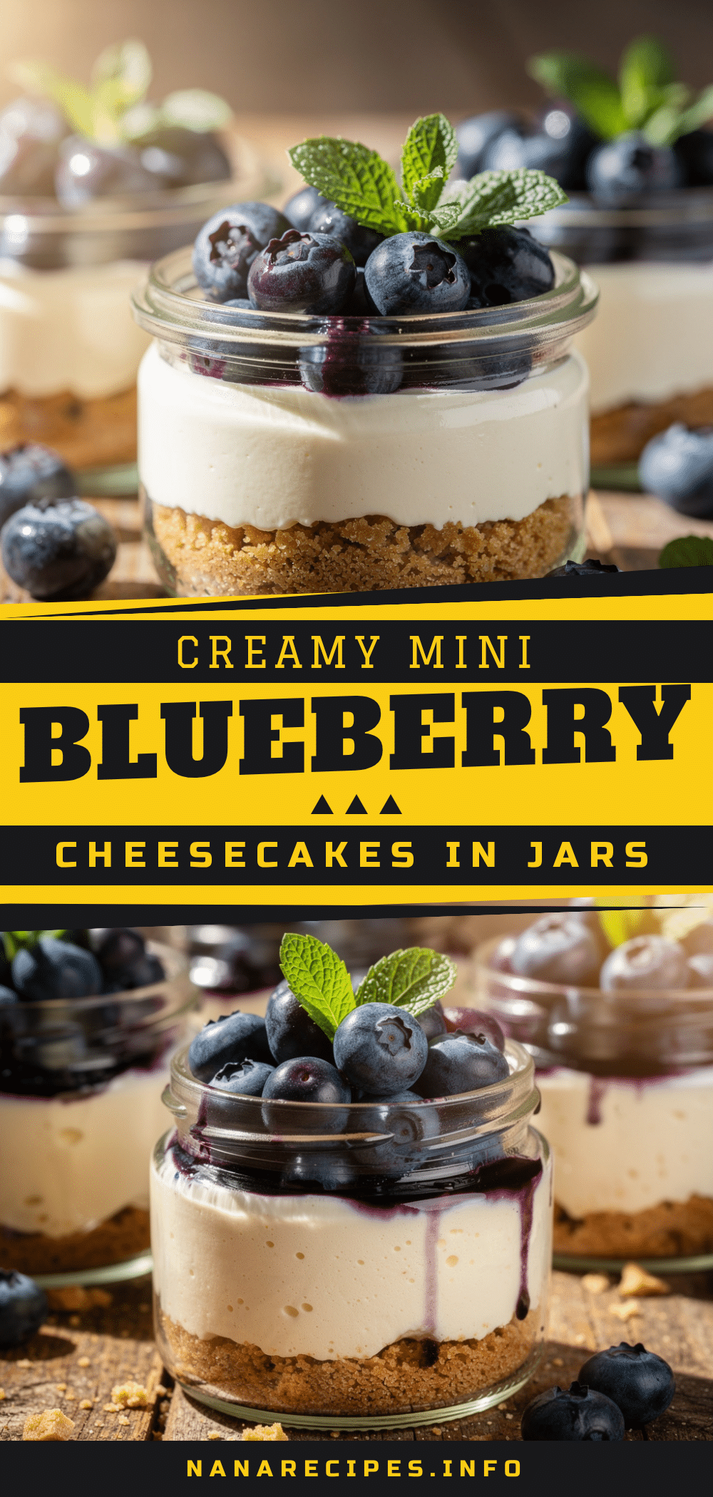 mini blueberry cheesecakes in jars recipe