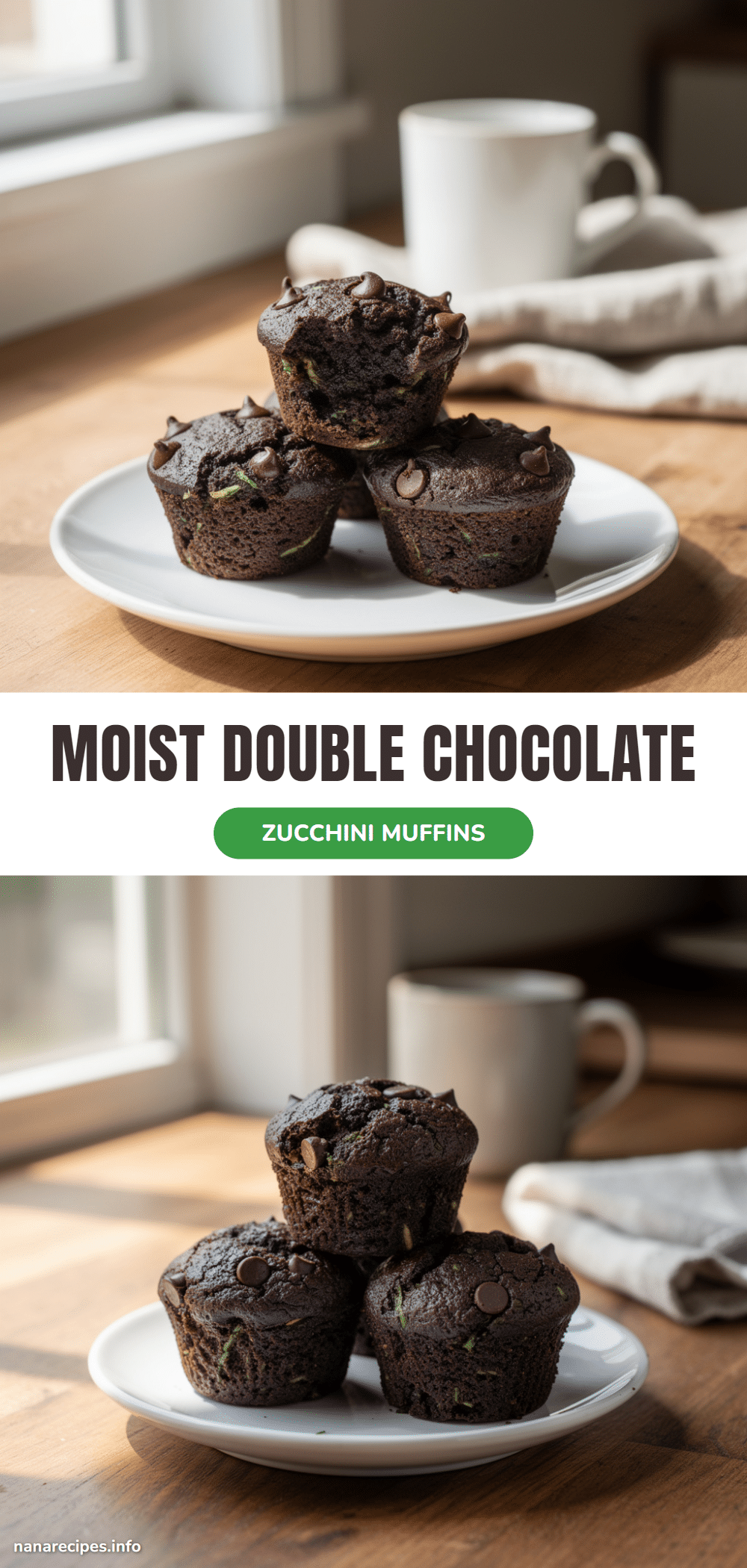 moist double chocolate zucchini muffins recipe