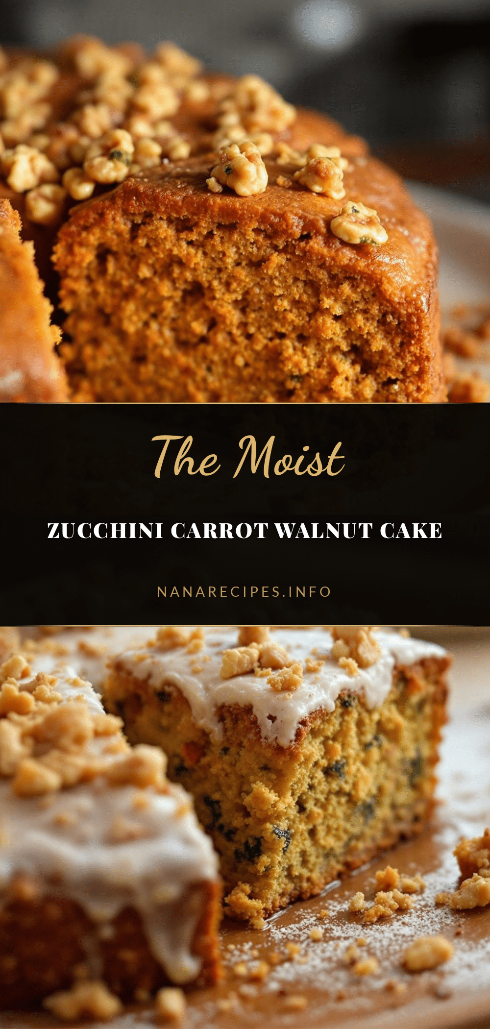 Moist Zucchini & Carrot Walnut Cake recipe