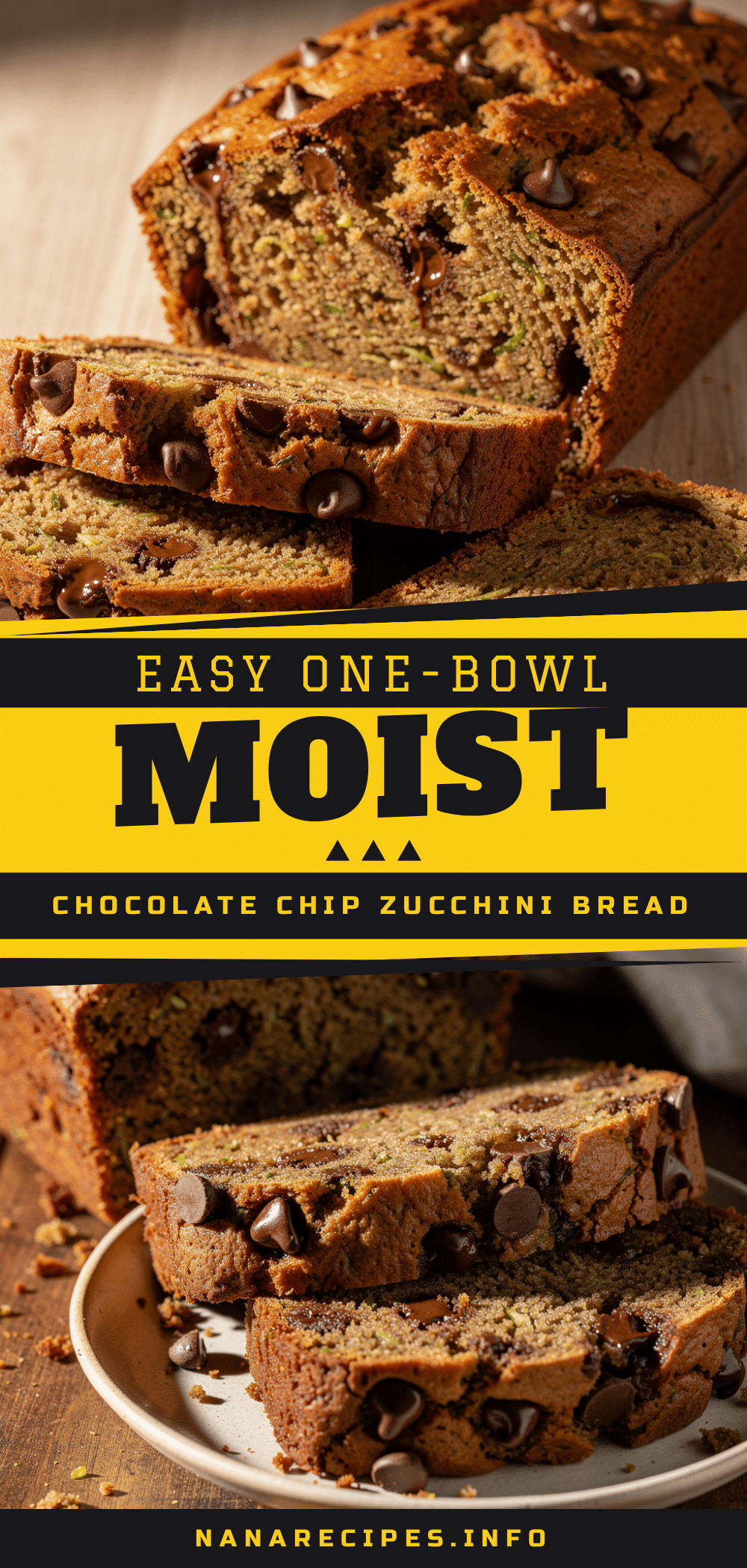 one-bowl chocolate chip zucchini bread recipe