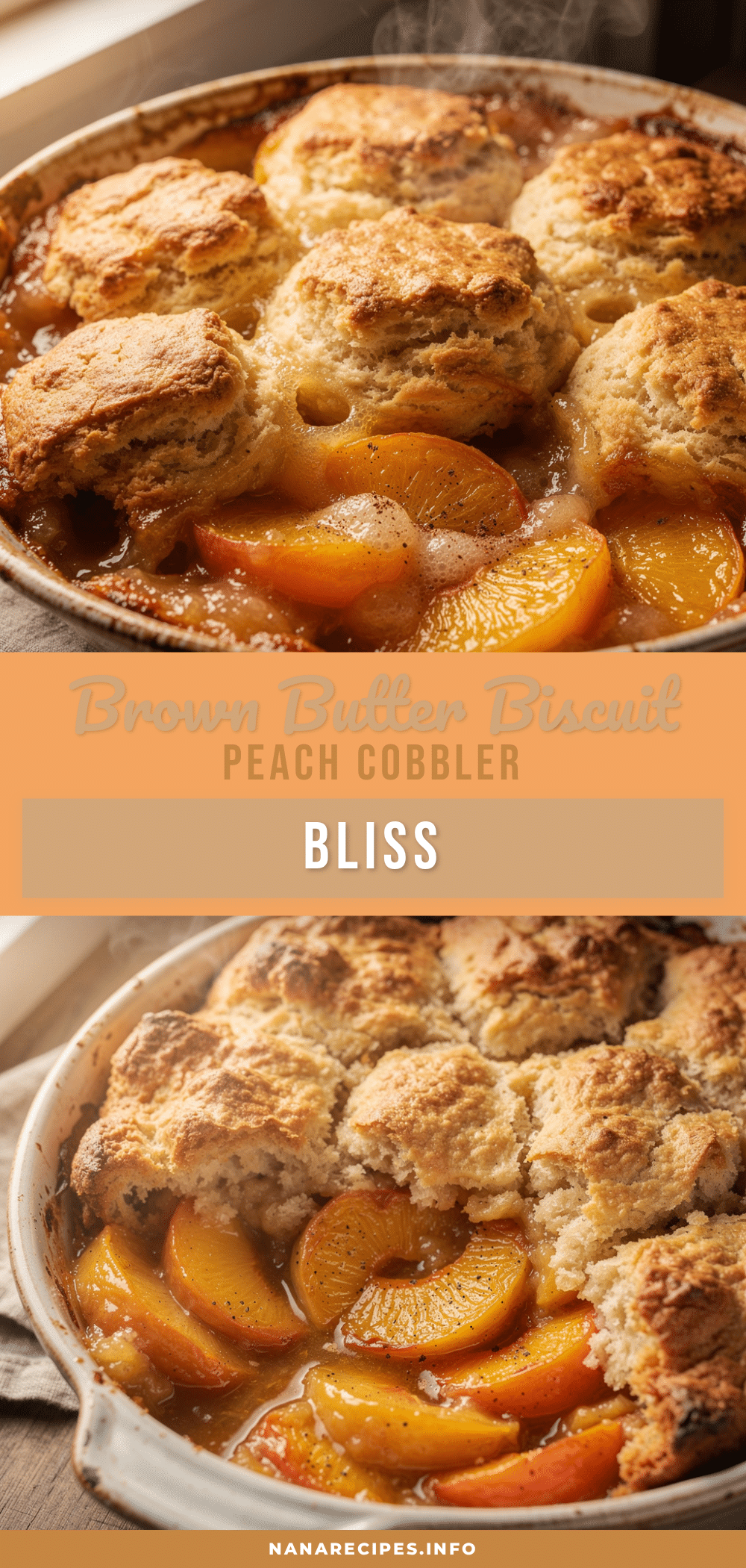 peach cobbler with brown butter biscuit topping recipe