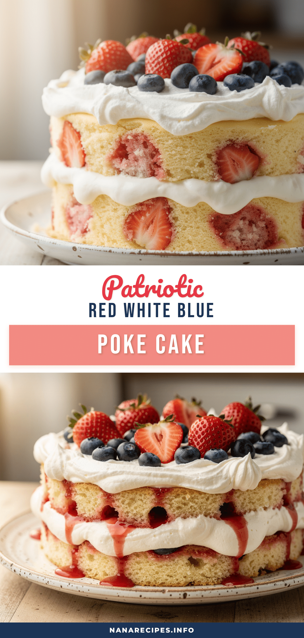 red white and blue strawberry poke cake recipe