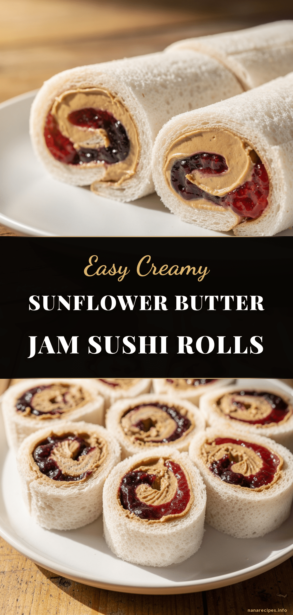 sunflower butter and jam sushi rolls recipe