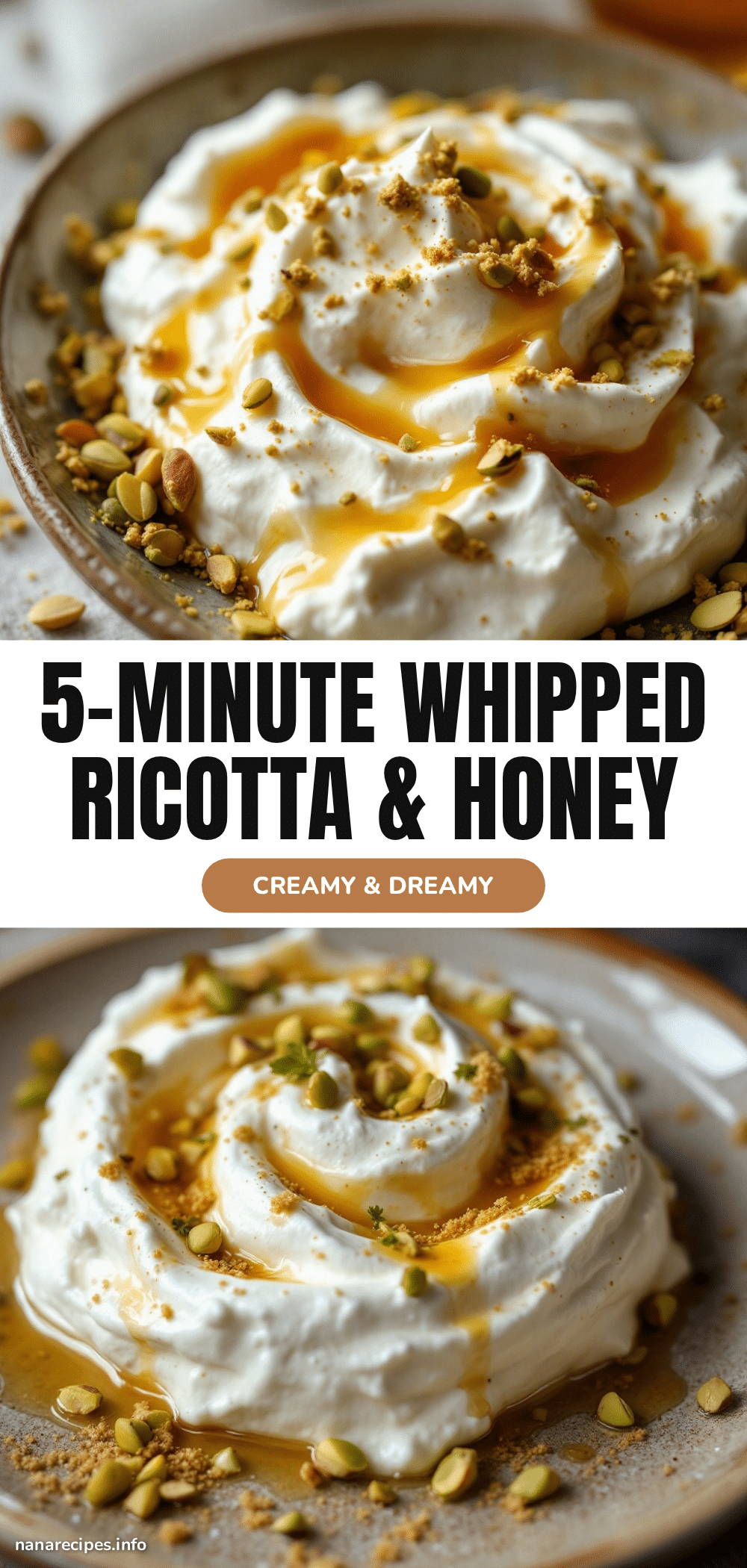 whipped ricotta with honey and pistachios recipe