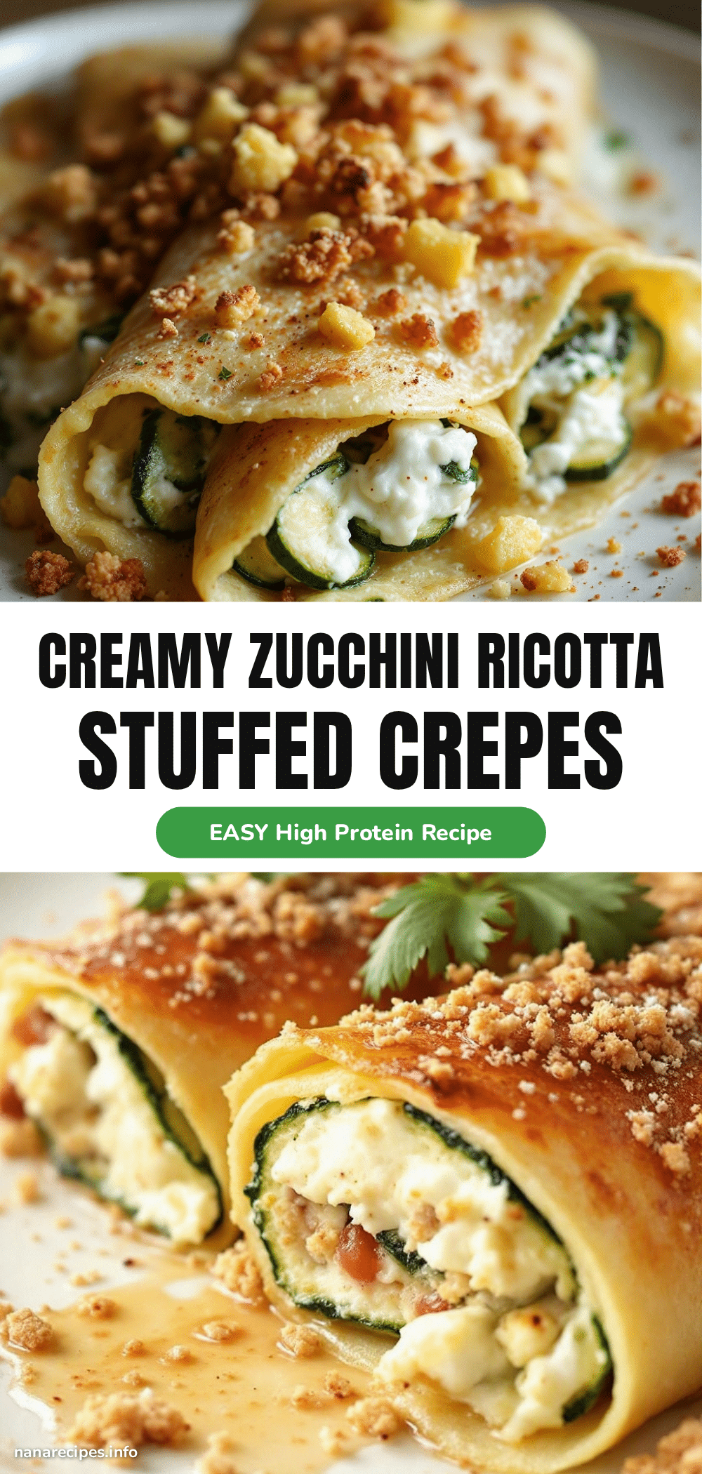 zucchini ricotta stuffed crepes recipe